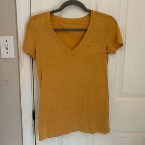 Mossimo Supply Co Short Sleeve V-Neck Pocket Tee in Mustard Yellow